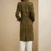 Olivgrüne Ralph Lauren Romilly Lamm-Wildledermäntel für Damen
