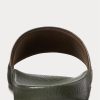 Olivgrüne Ralph Lauren Tiger Camo Leder-Hausschuhe für Herren