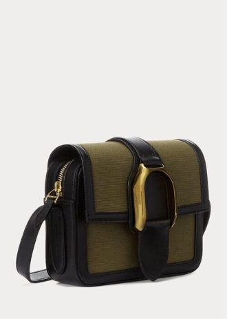 Olivgrüne Ralph Lauren Welington Umhängetaschen aus Canvas für Damen