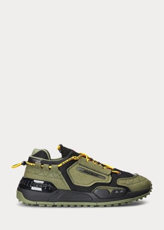 Olivgrüne / schwarze Ralph Lauren PS200 Sneakers für Herren