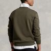 Olivgrünes, meliertes Doppelstrick-Sweatshirt von Ralph Lauren für Herren