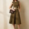 Olivgrünes Tageskleid „Omeria“ aus Baumwolle für Damen von Ralph Lauren