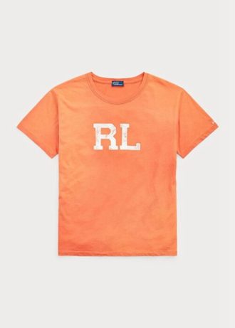 Orange Damen Ralph Lauren Rl Logo Jersey T Shirts