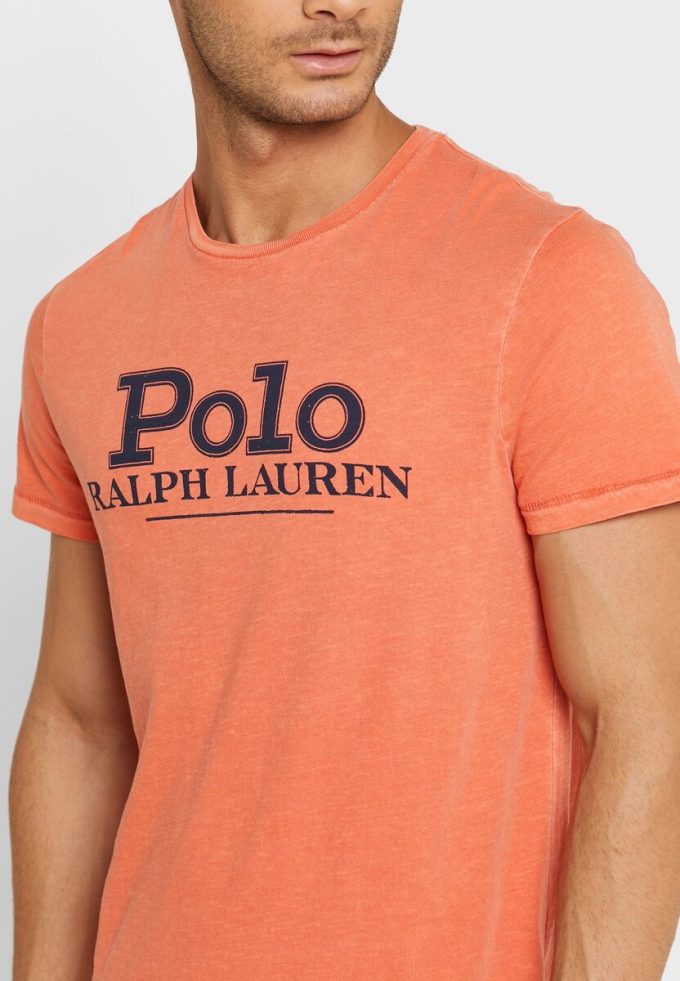 Orange Herren Ralph Lauren Logo Rundhals T-Shirts