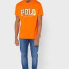 Orange Herren Ralph Lauren Logo Rundhals T-Shirts