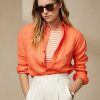Orange Ralph Lauren Adrien Leinenhemden für Damen