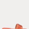 Orange Ralph Lauren Alegra Flache Schuhe aus Leder mit Krokodilprägung für Damen