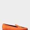 Orange Ralph Lauren Alonzo bestickte Leinenschuhe für Herren