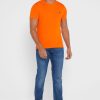 Orange Ralph Lauren Essential T-Shirts mit Rundhalsausschnitt für Herren