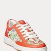 Orange Ralph Lauren Hailey Floral Monogram Jacquard Sneakers für Damen
