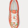 Orange Ralph Lauren Hailey Floral Monogram Jacquard Sneakers für Damen