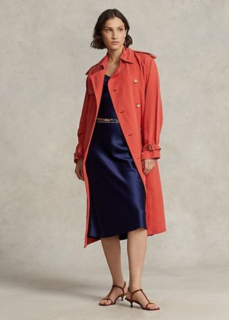 Orange Ralph Lauren Mäntel aus Seidenmischung für Damen