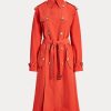 Orange Ralph Lauren Mäntel aus Seidenmischung für Damen