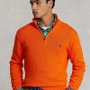 Orange Ralph Lauren Pullover mit Viertelreißverschluss aus Baumwolle für Herren