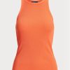 Orange Ralph Lauren Rippstrick-Tanktops aus Baumwolle für Damen
