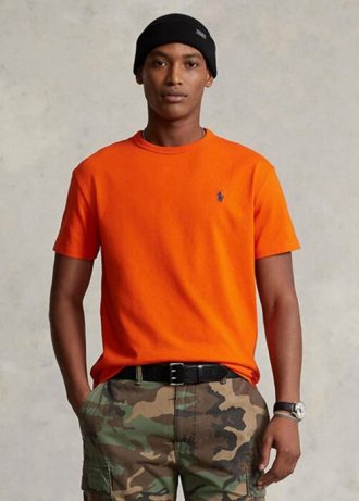 Orangefarbene Ralph Lauren Classic Fit Heavyweight Jersey T-Shirts für Herren