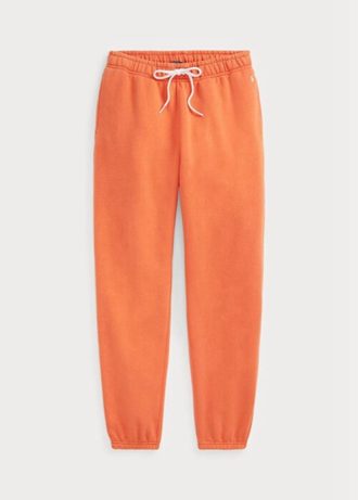 Orangefarbene Ralph Lauren Fleece-Sporthose für Damen