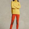 Orangefarbene Ralph Lauren Jodhpur-Leggings aus Stretch-Lammfell-Wildleder für Damen