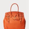 Orangefarbene Ralph Lauren Soft Ricky 33 Handtasche aus Kalbsleder für Damen