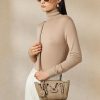 Pale Honey Damen Ralph Lauren Soft Ricky 18 Handtasche aus Kalbswildleder