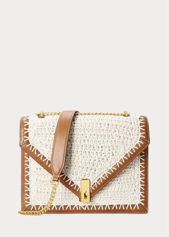 Parchment Cream Damen Ralph Lauren Polo ID Crochet Envelope Chain Umhängetaschen