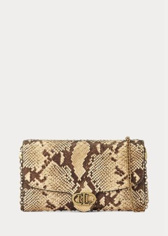Parchment Damen Ralph Lauren Faux-Snakeskin Medium Adair Crossbody Bags