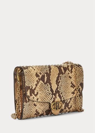Parchment Damen Ralph Lauren Faux-Snakeskin Medium Adair Crossbody Bags