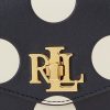 Raffinierte, marineblaue/vanillefarbene Ralph Lauren Tayler-Umhängetaschen mit Polka-Dot-Muster für Damen