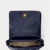 Raffinierte, mittelgroße Umhängetaschen aus gestepptem Nappaleder für Damen von Ralph Lauren in Marineblau
