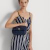 Raffinierte, mittelgroße Umhängetaschen aus gestepptem Nappaleder für Damen von Ralph Lauren in Marineblau