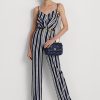 Raffinierte, mittelgroße Umhängetaschen aus gestepptem Nappaleder für Damen von Ralph Lauren in Marineblau