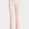 Rosa Ralph Lauren Coated Mid-Rise Straight Ankle Jeans für Damen