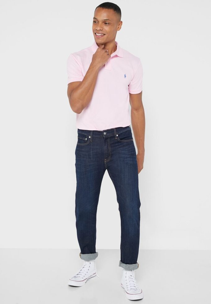 Rosa Ralph Lauren Essential Slim Fit Poloshirts für Herren