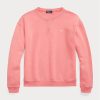 Rosa Ralph Lauren Fleece-Pullover mit Rundhalsausschnitt für Damen