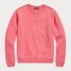 Rosa Ralph Lauren Fleece-Pullover mit Rundhalsausschnitt für Damen