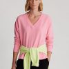 Rosa Ralph Lauren Jersey-Pullover mit V-Ausschnitt für Damen