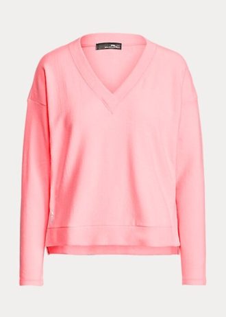 Rosa Ralph Lauren Jersey-Pullover mit V-Ausschnitt für Damen