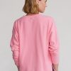 Rosa Ralph Lauren Jersey-Pullover mit V-Ausschnitt für Damen