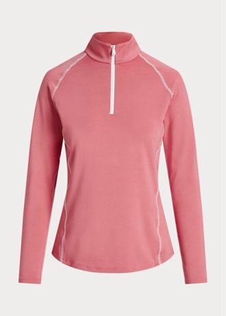 Rosa Ralph Lauren Jersey-Pullover mit Viertelreißverschluss für Damen