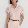 Rosa Ralph Lauren-Leinenhemden mit Dolman-Ärmeln für Damen