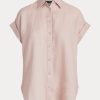 Rosa Ralph Lauren-Leinenhemden mit Dolman-Ärmeln für Damen