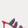 Rosa Ralph Lauren Lorraine Sandalen aus gestreiftem Nappaleder für Damen