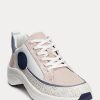 Rosa Ralph Lauren Reaghan Logo Jacquard & Leder Sneakers für Damen