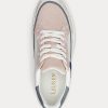 Rosa Ralph Lauren Reaghan Logo Jacquard & Leder Sneakers für Damen