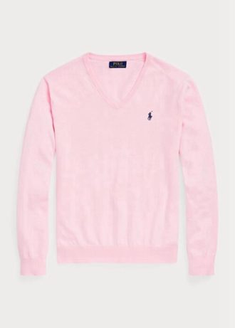 Rosa Ralph Lauren Slim Fit Pullover aus strukturierter Baumwolle für Herren
