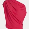 Rosa Ralph Lauren Stretch-Jersey-Oberteile für Damen