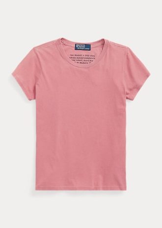 Rosa Ralph Lauren T-Shirts mit Rundhalsausschnitt aus Bio-Baumwolle für Damen