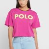 Rosa Ralph Lauren T-Shirts mit Rundhalsausschnitt und Grafik für Damen