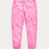 Rosafarbene Fleece-Jogginghose mit Pony-Print für Damen von Ralph Lauren