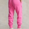 Rosafarbene Fleece-Jogginghose mit Pony-Print für Damen von Ralph Lauren